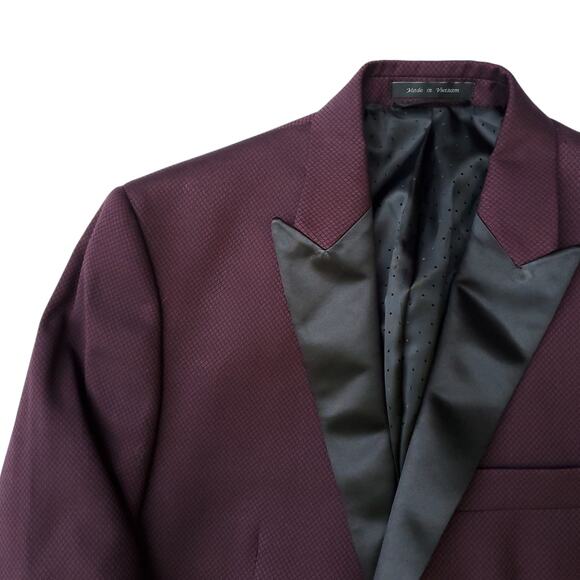 Michael Strahan Collection Red Black Diamond Blazer Jacket Sport Coat Sz 40R - Picture 4 of 16
